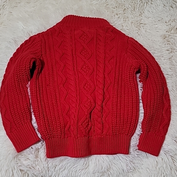 GAP, Red, Cable Knit Kids Sweater, Boy's Siz 5 - Picture 3 of 8